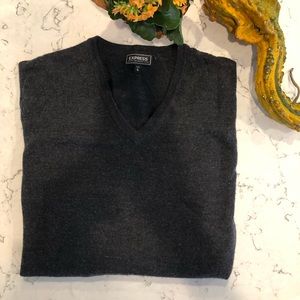 Charcoal Grey Express Vneck sweater